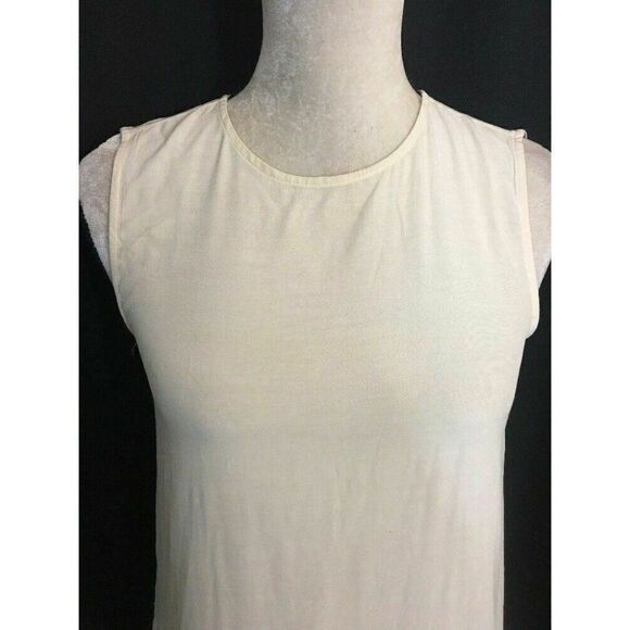 Zara Womens Solid Ivory Scoop Neck Tank Top Xs - Picture 2 of 5